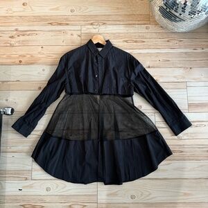 noir kei ninomiya tulle panel blouse